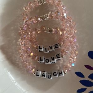 Handmade live love and laugh bracelet